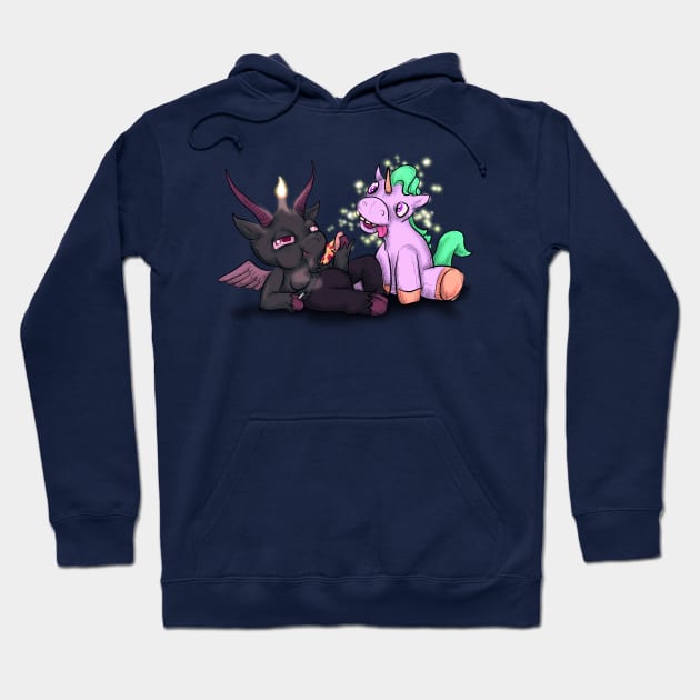 Baphomet and Unicorn Hoodie by LVBart